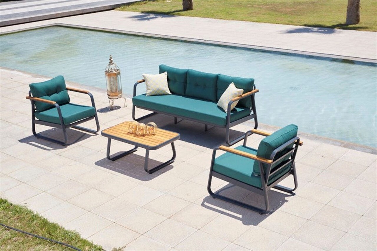 Set mobilier de gradina, Hanah Home, Rio, Albastru petrol - imagine 5